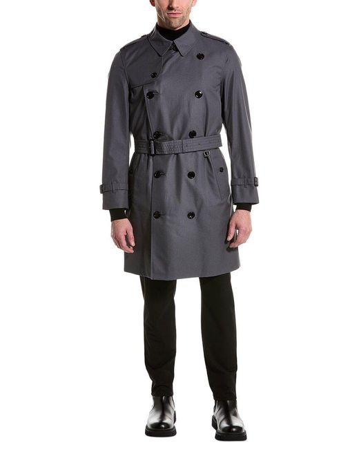Burberry Gray Short Trench Coat for men