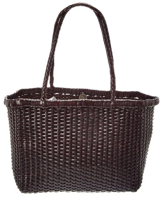 Dragon Diffusion Black B Weave Small Leather Tote