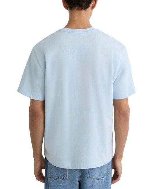 Reiss Blue Tate Oversized Crew Ne T-Shirt for men