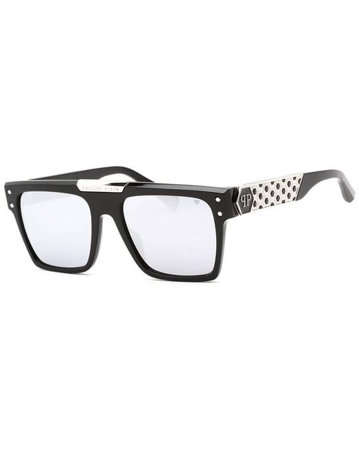 Philipp Plein Black Spp080 55mm Sunglasses