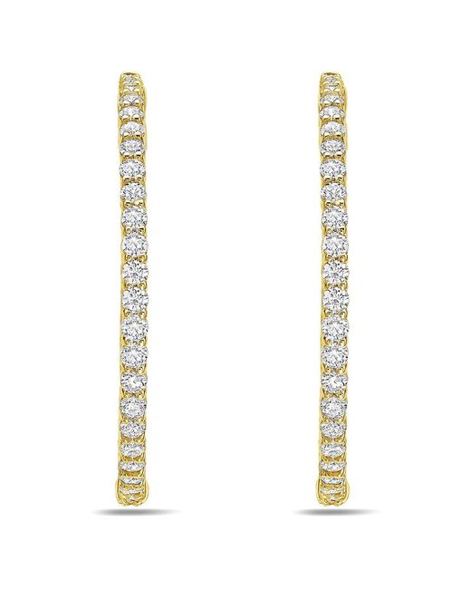 Diana M White 14K 3.70 Ct. Tw. Diamond Hoop Earrings