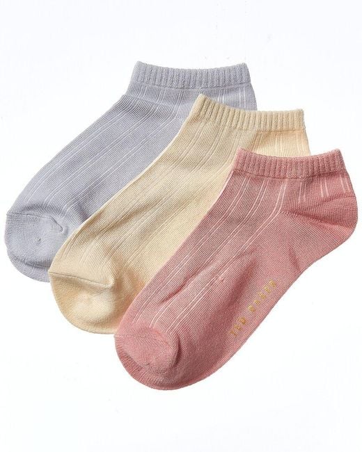 Ted Baker Pink Set Of 3 Low Cut Sock