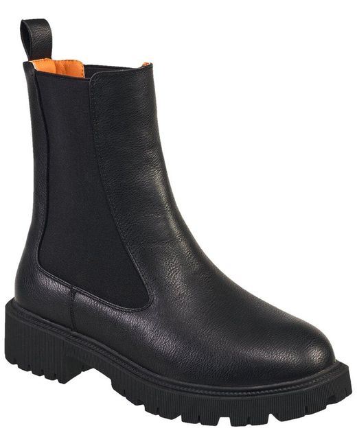 French Connection Black Reyah Mid Shaft Lug Boot