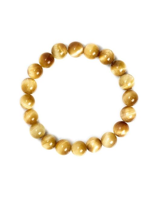 jean claude Metallic Jewelry Tiger Eye Bead Stretch Bracelet for men