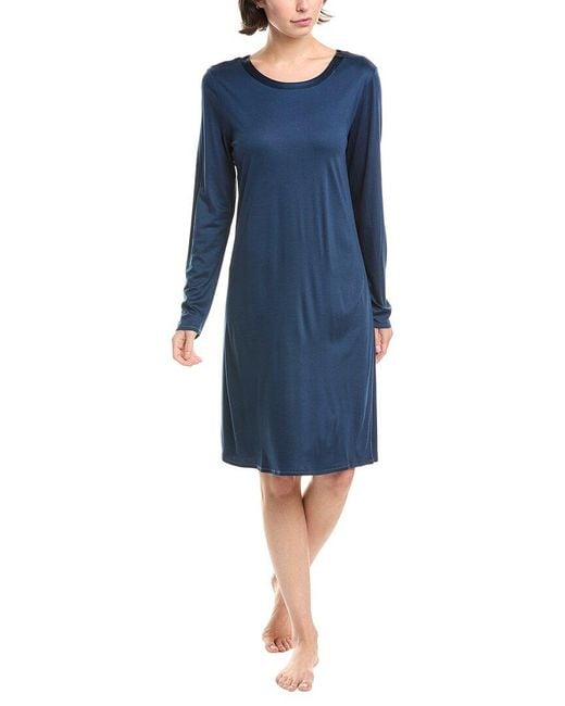 Hanro Women's Blue Grand Central Silk-Blend Nightgown