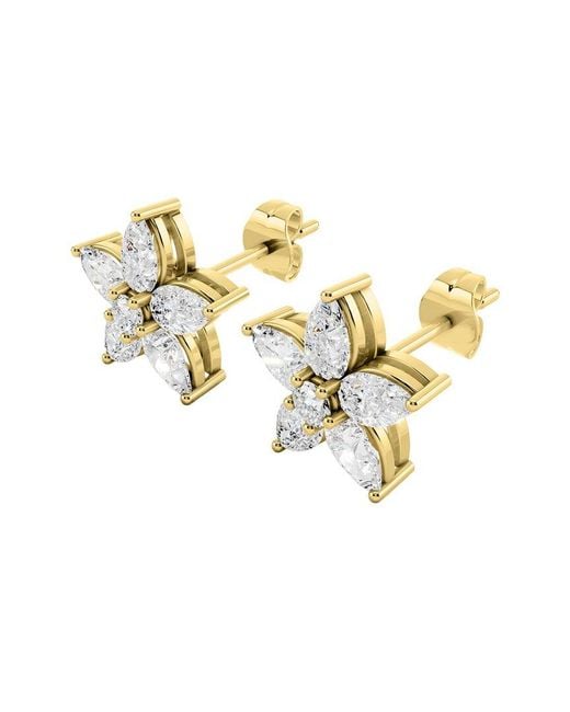 Sabrina Designs Lab Grown Diamonds White 14K 1.21 Ct. Tw. Lab-Grown Diamond Floral Earring