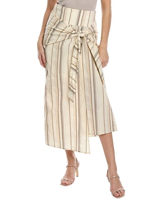 Brunello Cucinelli Natural Linen-blend Skirt