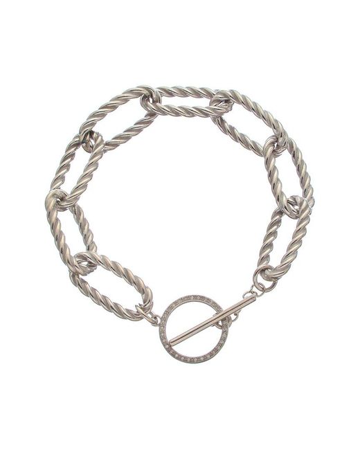 Meshmerise Metallic 0.20 Ct. Tw. Diamond Twisted Link Toggle Bracelet