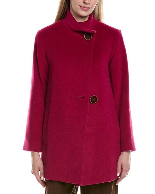 Fleurette Red Wool-Blend Coat