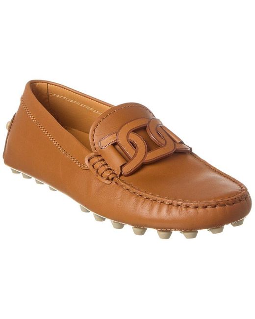 Tod's Brown Kate Gommino Leather Loafer