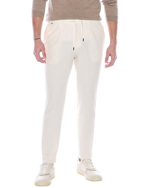 Boss White Seersucker Pant for men