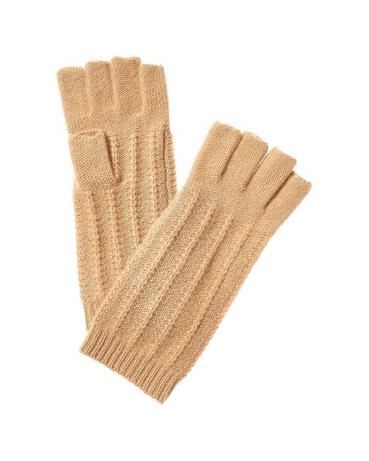 Hannah Rose Natural Vertical Texture Fingerless Glove