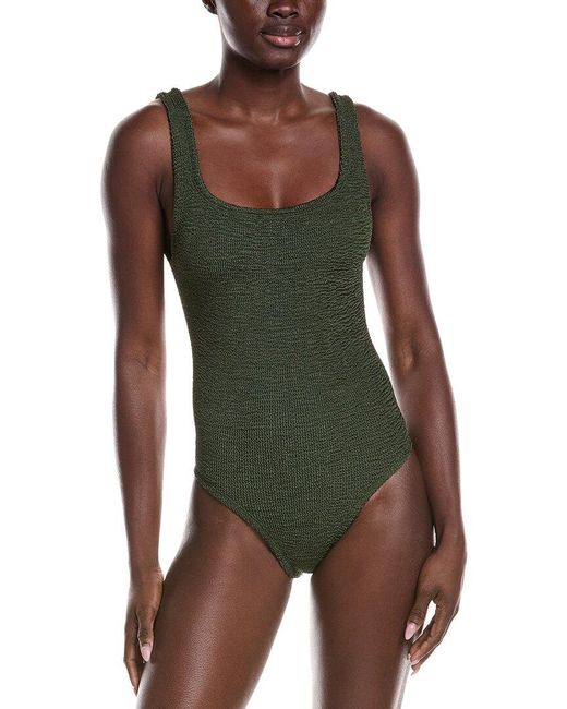 Hunza G Green Coverage Square Neck One-piece