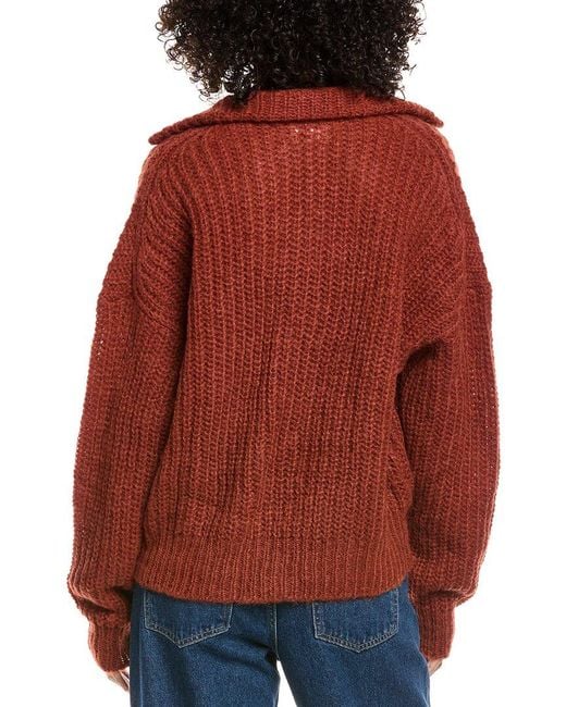 Ba&sh Red Beltane Mohair & Alpaca-Blend Sweater