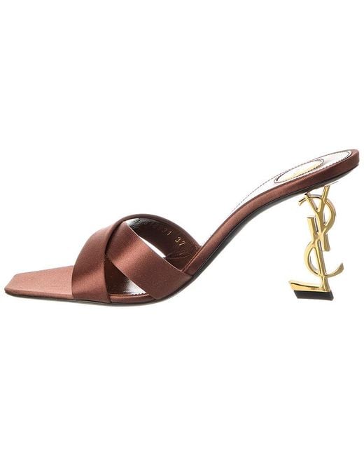 Saint Laurent Brown Opyum 85 Satin Sandal