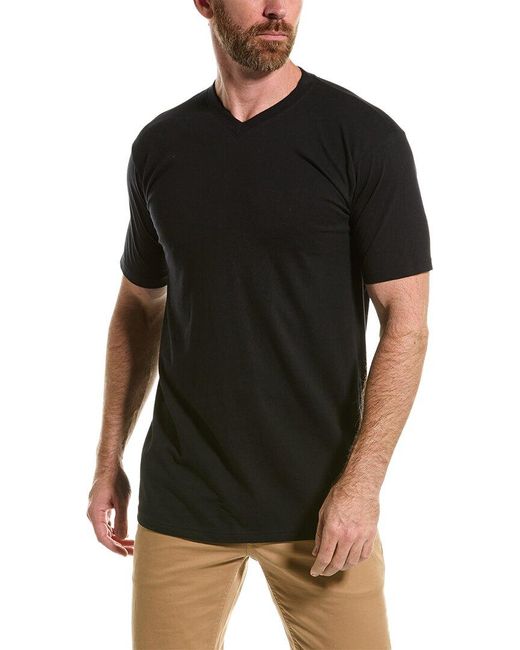 Hom Black V-neck T-shirt for men