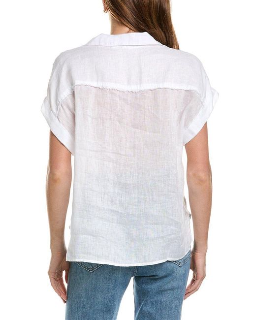 Bella Dahl White Two Pocket Linen Shirt