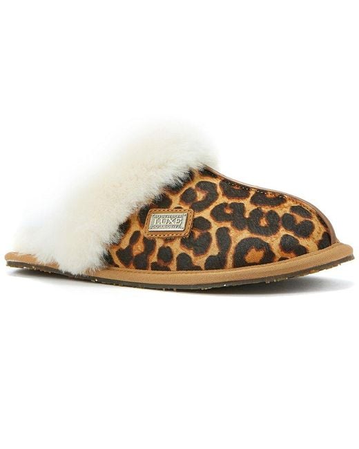 Australia Luxe Brown Closed Mule Leather Slipper