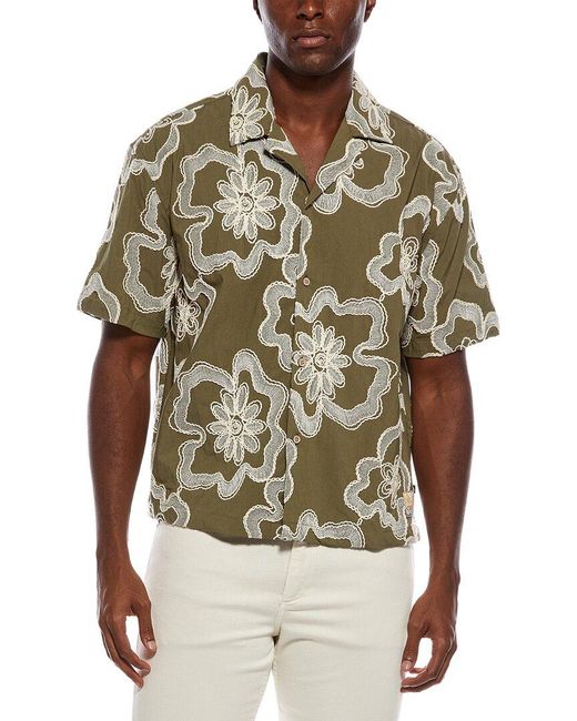 Civil Society Green Wilson Boxy Cropped Shirt for men