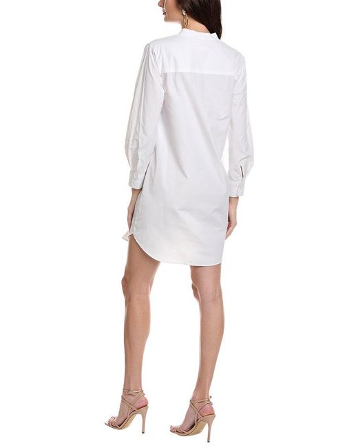 Natori White Techno Poplin Shirtdress