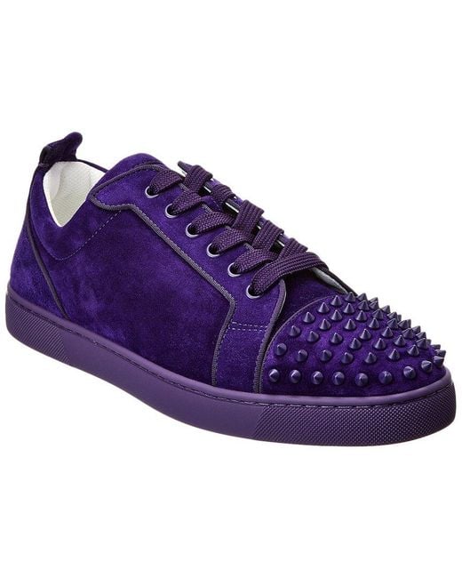 Christian Louboutin Purple Louis Junior Spikes Suede Sneaker for men