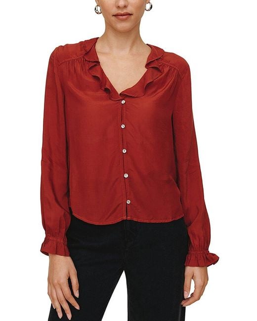 Bella Dahl Red Raglan Blouse