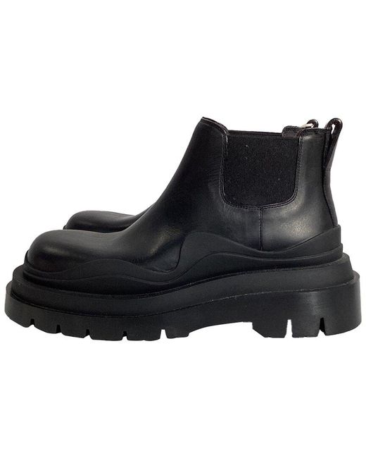 Bottega Veneta Black Leather Tire Ankle Chelsea Boot (authentic Pre-loved)