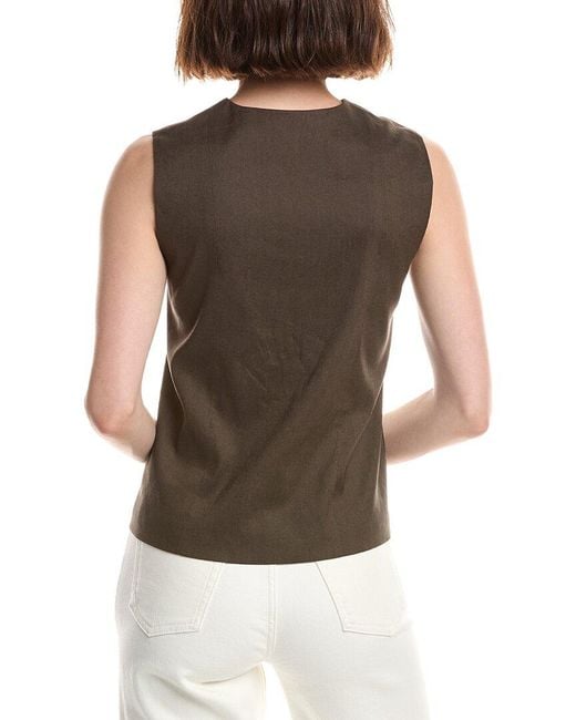 Rag & Bone Green Belle Linen-Blend Vest