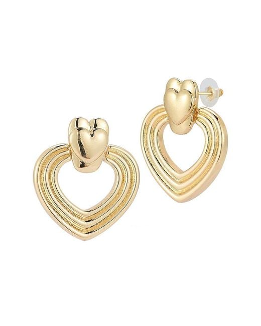 Sphera Milano Metallic Plated Heart Earrings