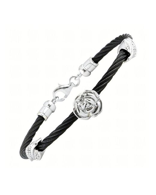 Gemstones Metallic 0.03 Ct. Tw. Diamond Bangle
