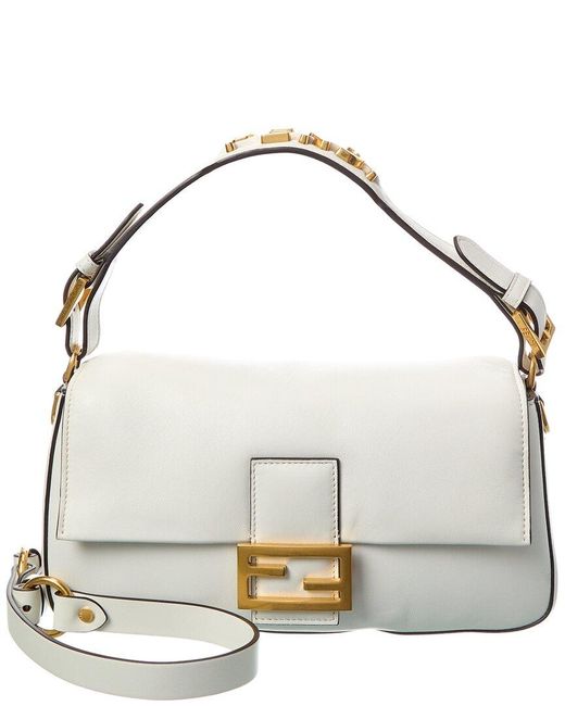 Fendi Metallic Baguette Leather Shoulder Bag