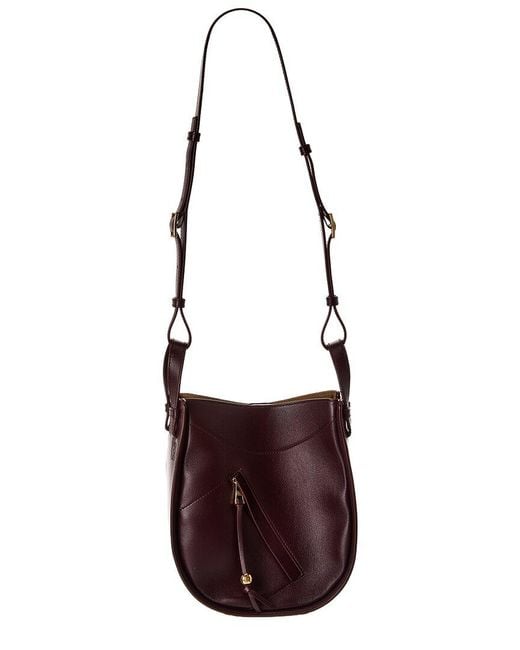 Loewe Purple Hammock Slice Leather Hobo Bag