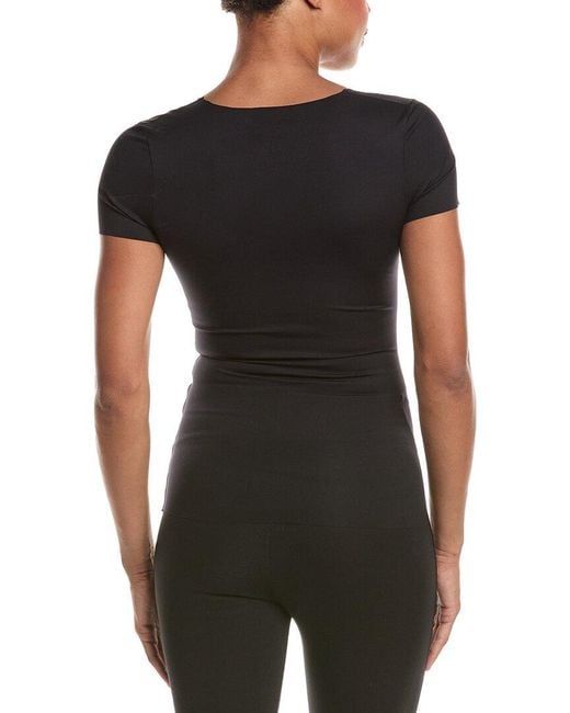 Rene Ruiz Black Scoop Neck Tightening T-Shirt