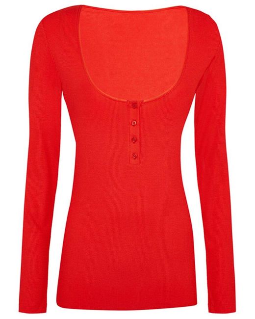 Wolford Red Henley Top