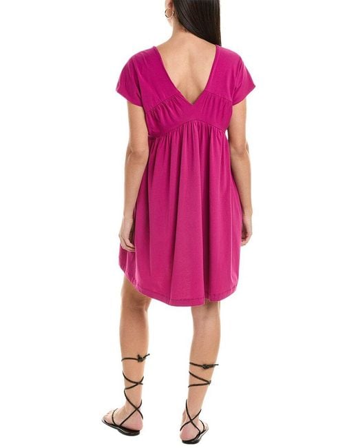 Alpha Studio Pink Shirred Mini Dress