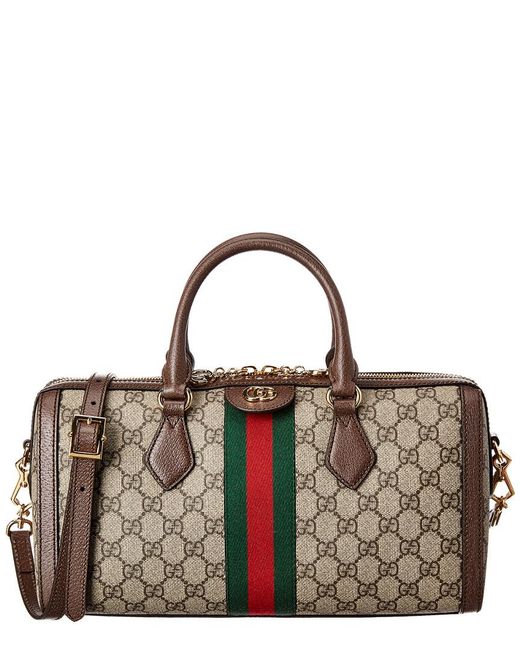 Gucci Ophidia GG Medium Top Handle Bag in Brown Lyst