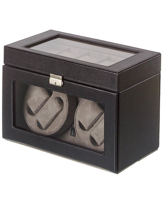 Bey-berk Black Leather 4-watch Winder & 5-watch Storage Case