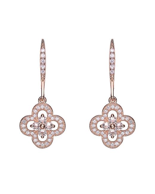 Genevive Jewelry Multicolor 14k Rose Gold Vermeil Cz Drop Earrings
