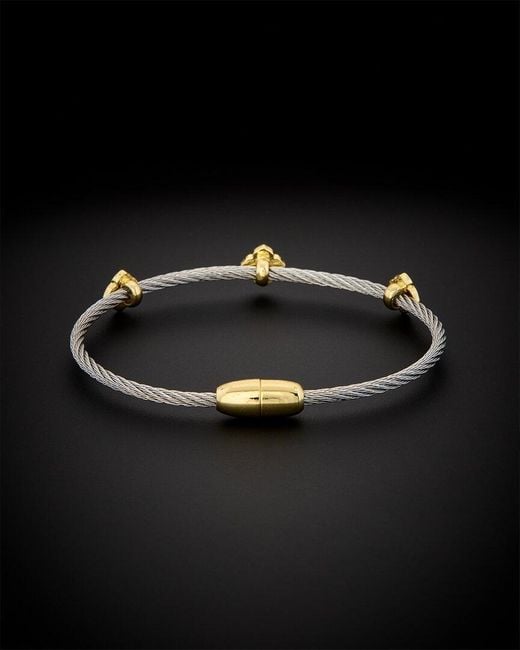 Juvell Black 18k Plated Cz Twisted Mesh Bangle Bracelet