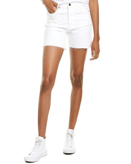 frame white denim shorts