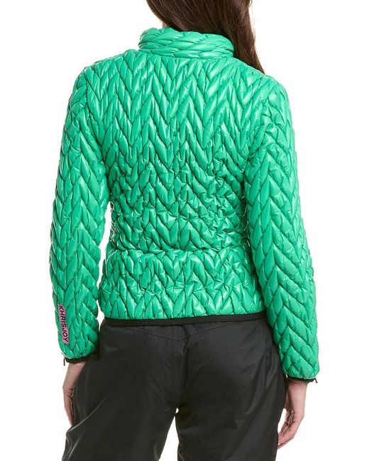 Khrisjoy Green Chevron Quilted Ski Jacket