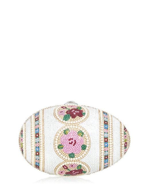 Judith Leiber White Egg Mosaic Clutch