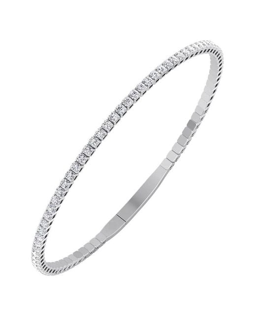 Forever Creations Signature White Forever Creations 14k 2.00 Ct. Tw. Lab Grown Diamond Flexible Bangle Bracelet