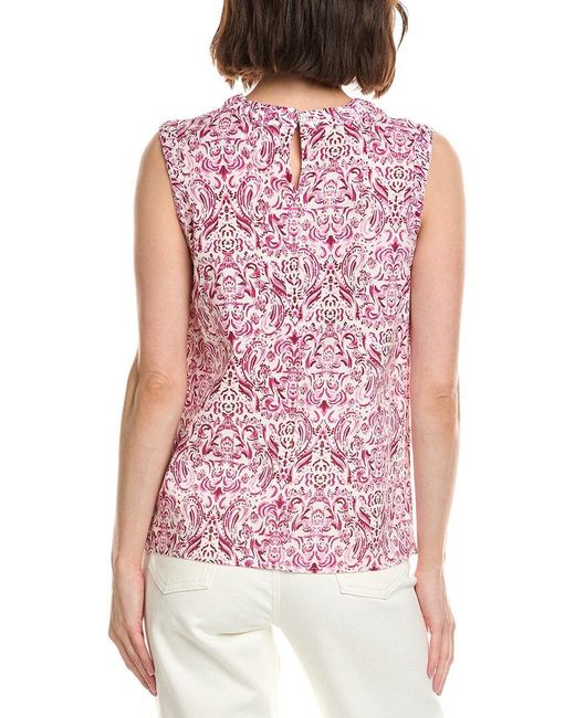 Stella Parker Red Willa Linen-Blend Top