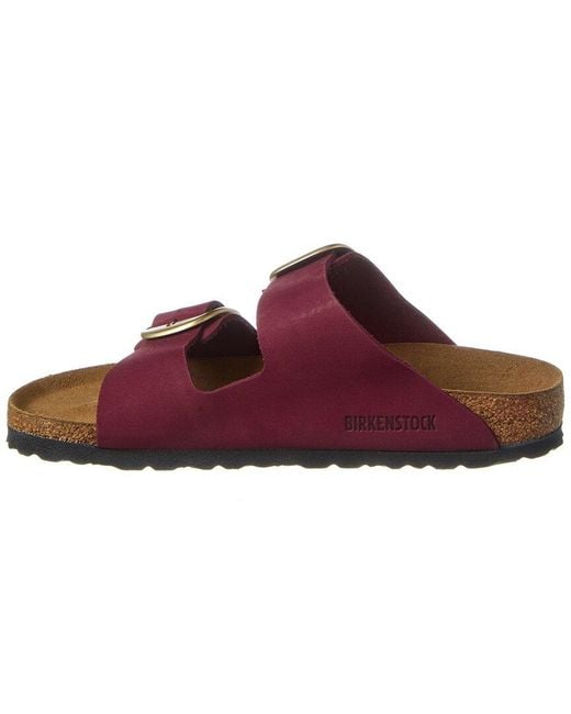 Birkenstock Red Arizona Big Buckle Narrow Fit Leather Sandal