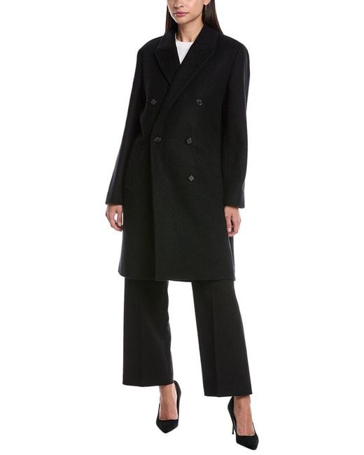 Theory Black Wool-Blend Coat