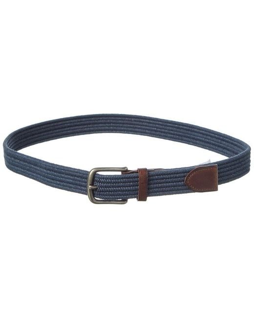Todd Snyder Blue Canvas & Leather Belt for men