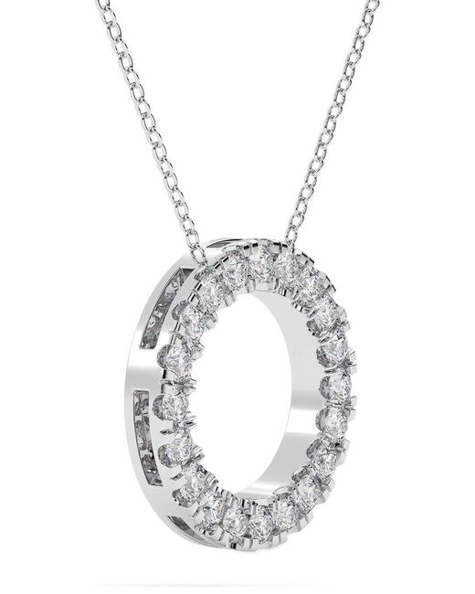 Lab Grown Diamonds Metallic 14k 1.50 Ct. Tw. Lab-grown Diamond Necklace