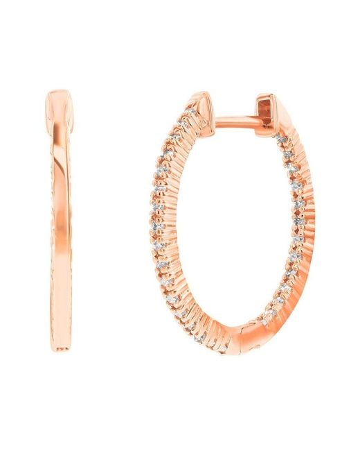 Suzy Levian White 14K Rose 0.75 Ct. Tw. Diamond Huggie Earrings