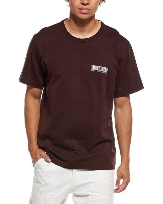 Helmut Lang Red Ski Schedule T-Shirt for men